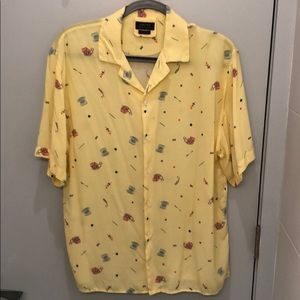 Zara Man Yellow Short Sleeve Button Down